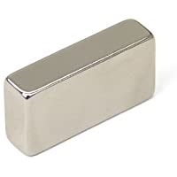 first4magnets F401020-1 40 x 10 x 20 mm de grosor N42 imán de neodimio N42 con 18-6 kg tirador